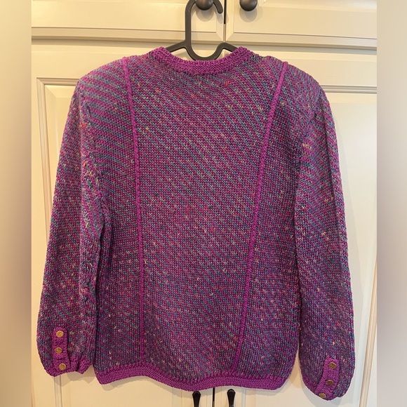 Vintage Peruvian Connection Purple Knit Sweater/Cardigan - Picture 2 of 9